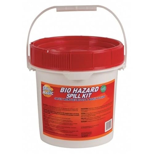 Spill Magic Spill Kit, 2 gal Volume Absorbed per Kit, 1 1/4 gal Capacity, Bucket, Red 97501-1 Each